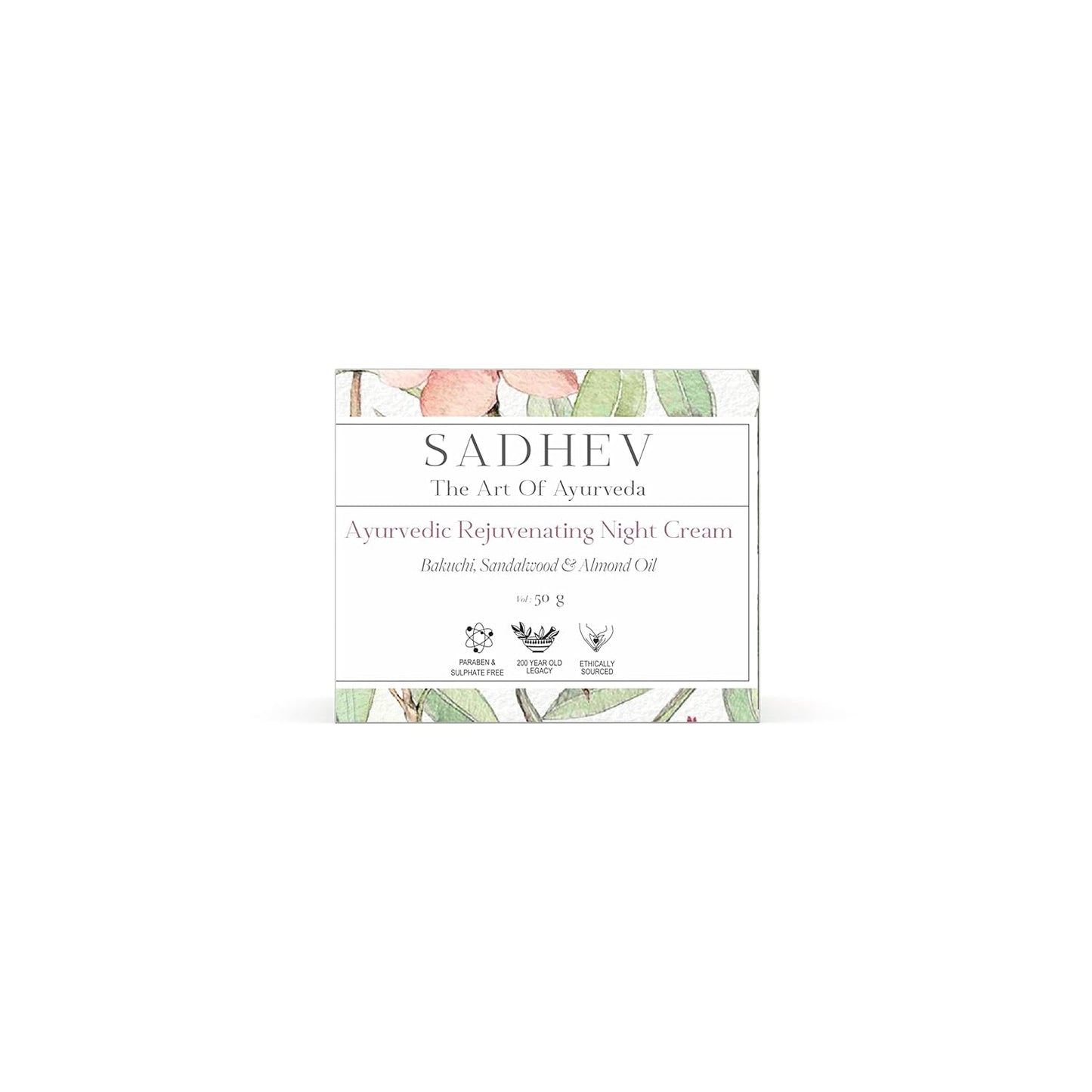 Sadhev Ayurvedic Rejuviniating Night Time Cream With Bakuchi
