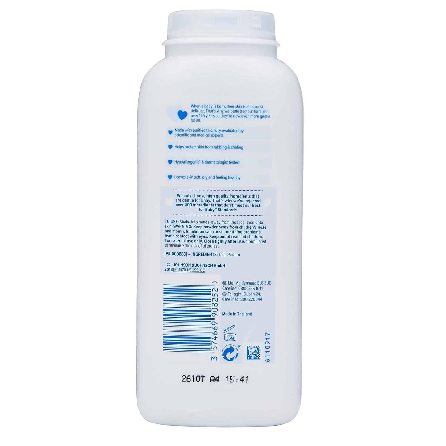 Johnson's Baby Powder | With Sodium Citrate, Citric Acid | Pack of 1, 200g