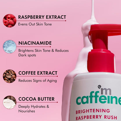 mCaffeine SPF 50 PA+++ Body & Brightening Sunscreen Lotion 200ml | Instant Cooling & De-Tan with Vitamin C & Niacinamide | Deep Hydrating Moisturizer for Summer & Dry Skin | Lightweight, Non-Sticky Bodylotion for Men & Women