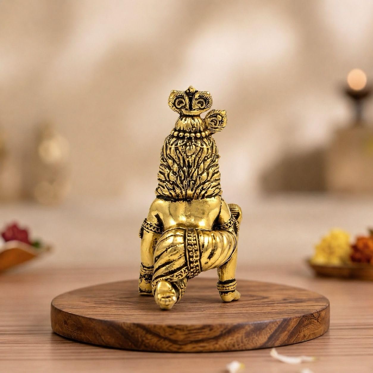 Aksharveda Brass Ladoo Gopal Idol – Size 1