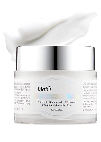 Dear, Klairs Freshly Juiced Vitamin E Mask (90ml) | Brightening & Anti-Aging Korean Face Cream with Vitamin E & Niacinamide | Firming, Improves Wrinkles & Signs of Aging