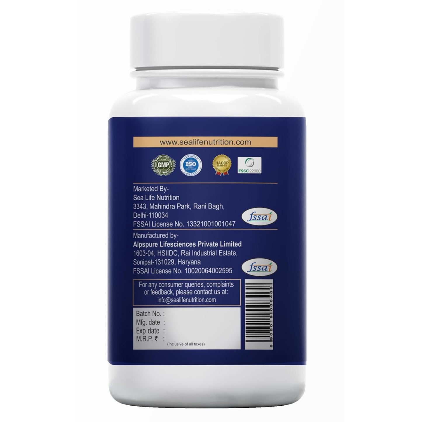 Sea Life Panax Ginseng | Korean Red Ginseng Supplement for Men & Women, Root Extract Powder for Energy and Stress Management (60 Tablets).