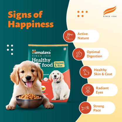 Himalaya Healthy PET Food for Puppies | Chicken & Rice | 1.2kg | Complete & Balanced Nutrition with Black Pepper, Oats & Papaya