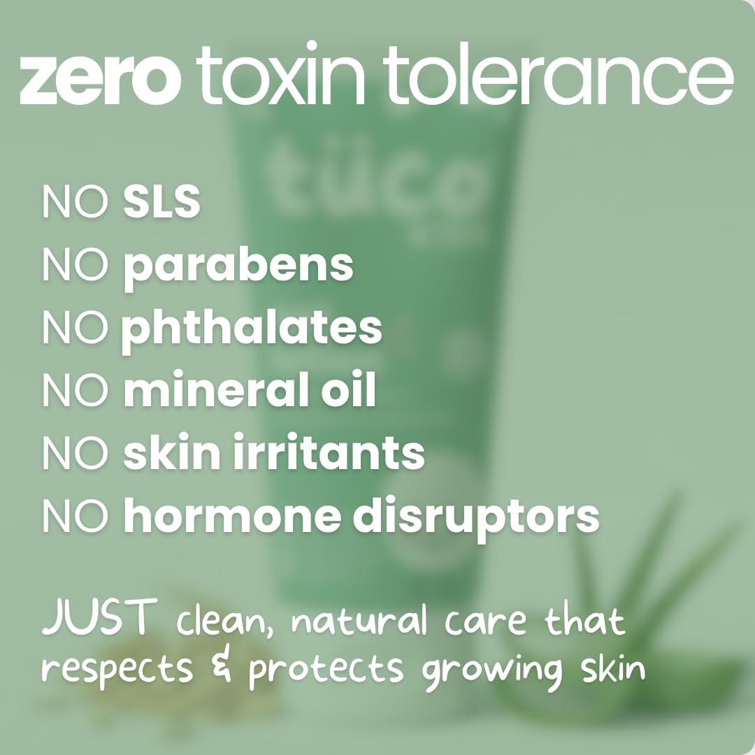 Product packaging with 'zero toxin tolerance' text and list of ingredients on a green background.