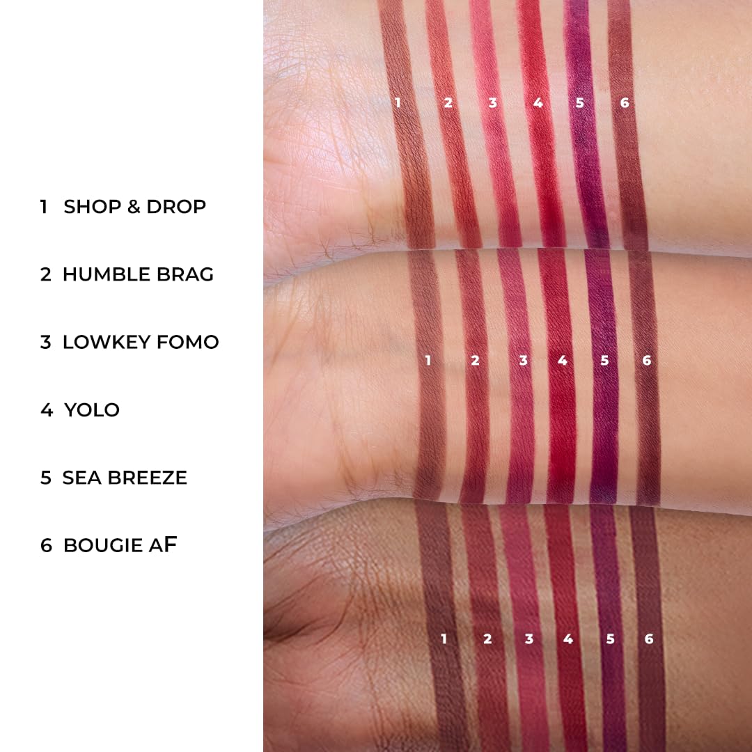 Lovechild Masaba Passport Pucker Lip Liner | Upto 7 hours Long Lasting | Matte Finish | Waterproof | Sea Breeze (Wine), 1.2gm