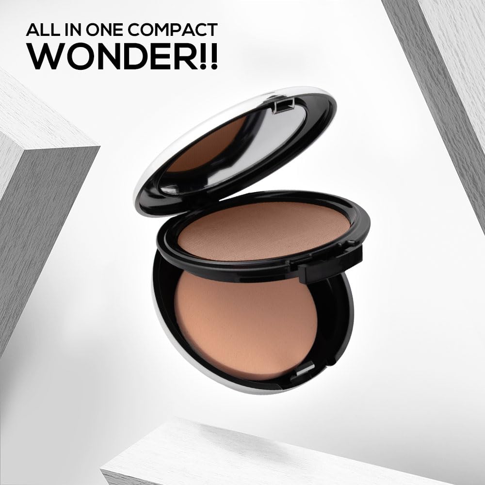 RENEE PRO HD 3 In 1 Compact,Concealer, Foundation - Gres, SPF 20, Matte Finish, High Coverage, Ultralight & Silky Smooth Finish, Enriched With Vitamin E, C & Aloe Vera - 9 Gm
