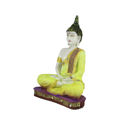 Yellow Buddha Decorative Showpiece - 24 cm