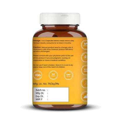 Brown supplement bottle with white cap on a white background