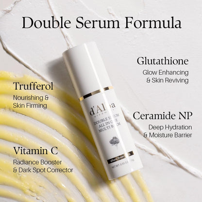 d'alba Piedmont Italian White Truffle Double Serum All-in-one Multi Balm, Vegan Skincare with Vitamin C and Vegan Collagen, 3-in-1 Wrinkle Improvement, Eye Treatment, Dark Spot Corrector, Korean Skin Care, 10g
