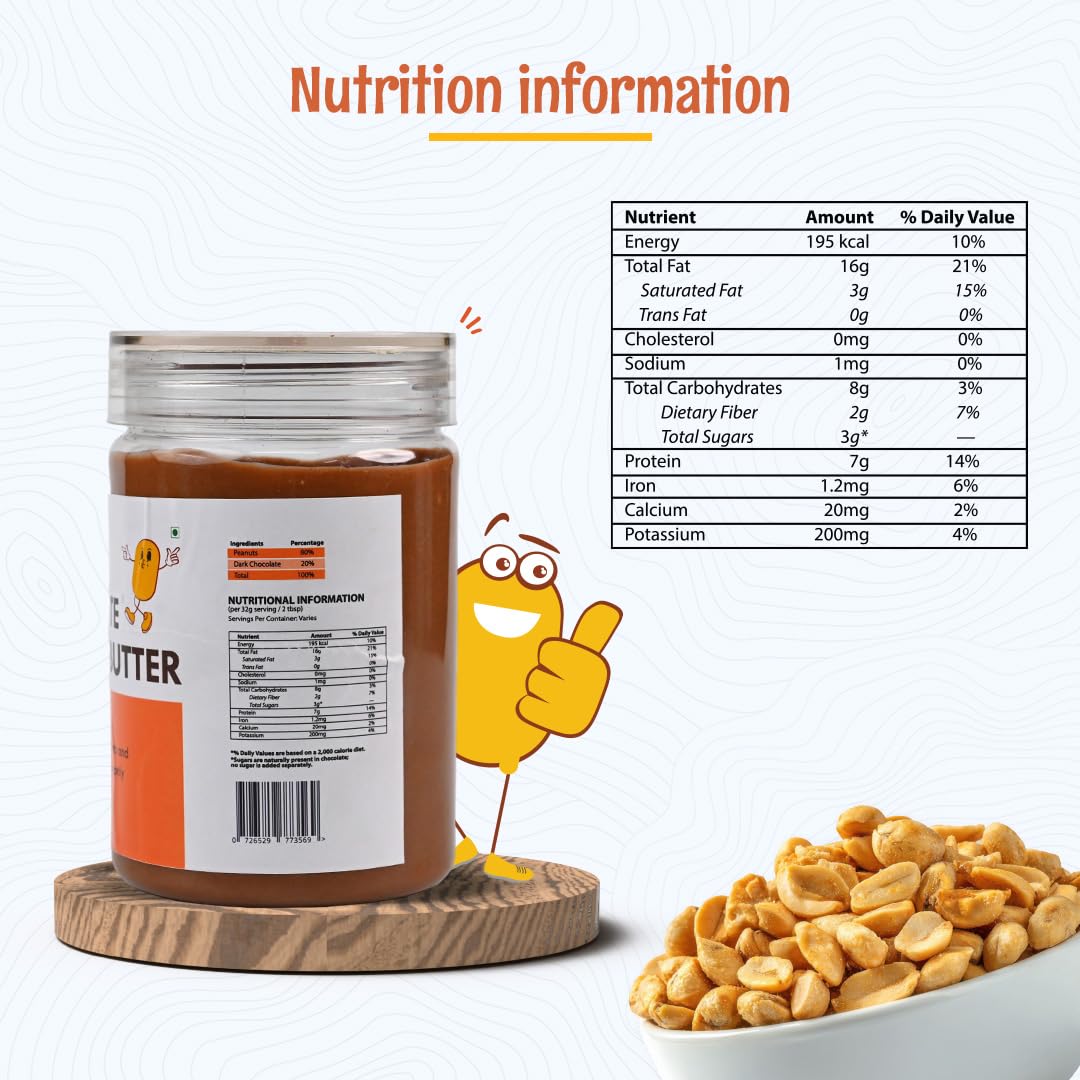 ANAVRIN Chocolate Peanut Butter Creamy, 400gm | High Protein Peanut Butter | No Added Sugar | Healthy Chocolate Flavour Spread | Rich in Vitamin E, Minerals | Gluten Free