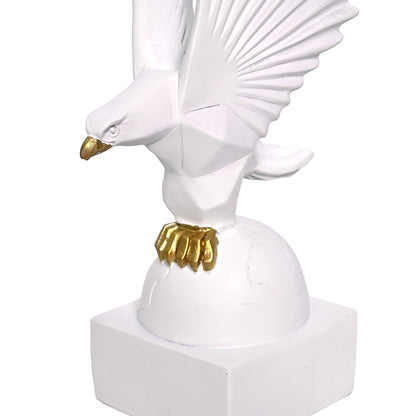 Resin Big Eagle Statue for Home and Office Decor | Aesthetic Showpiece and Decorative Sculpture | 6X6X25 CM