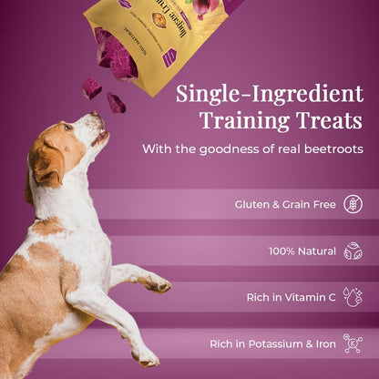 Dogsee Crunch Beet Training Treats for Dogs 10g Real Beets | Help Boost Immunity | Single-Ingredient Training Treats