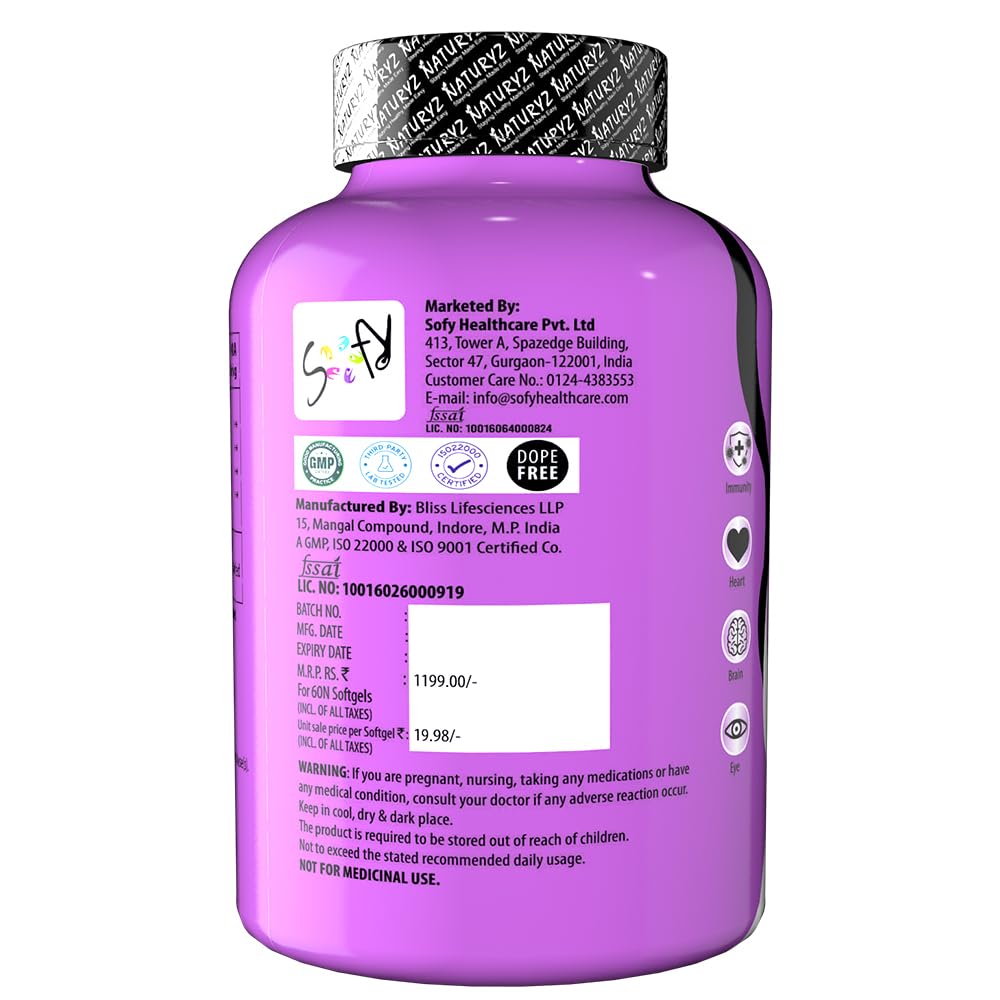 Purple supplement bottle with label on a white background