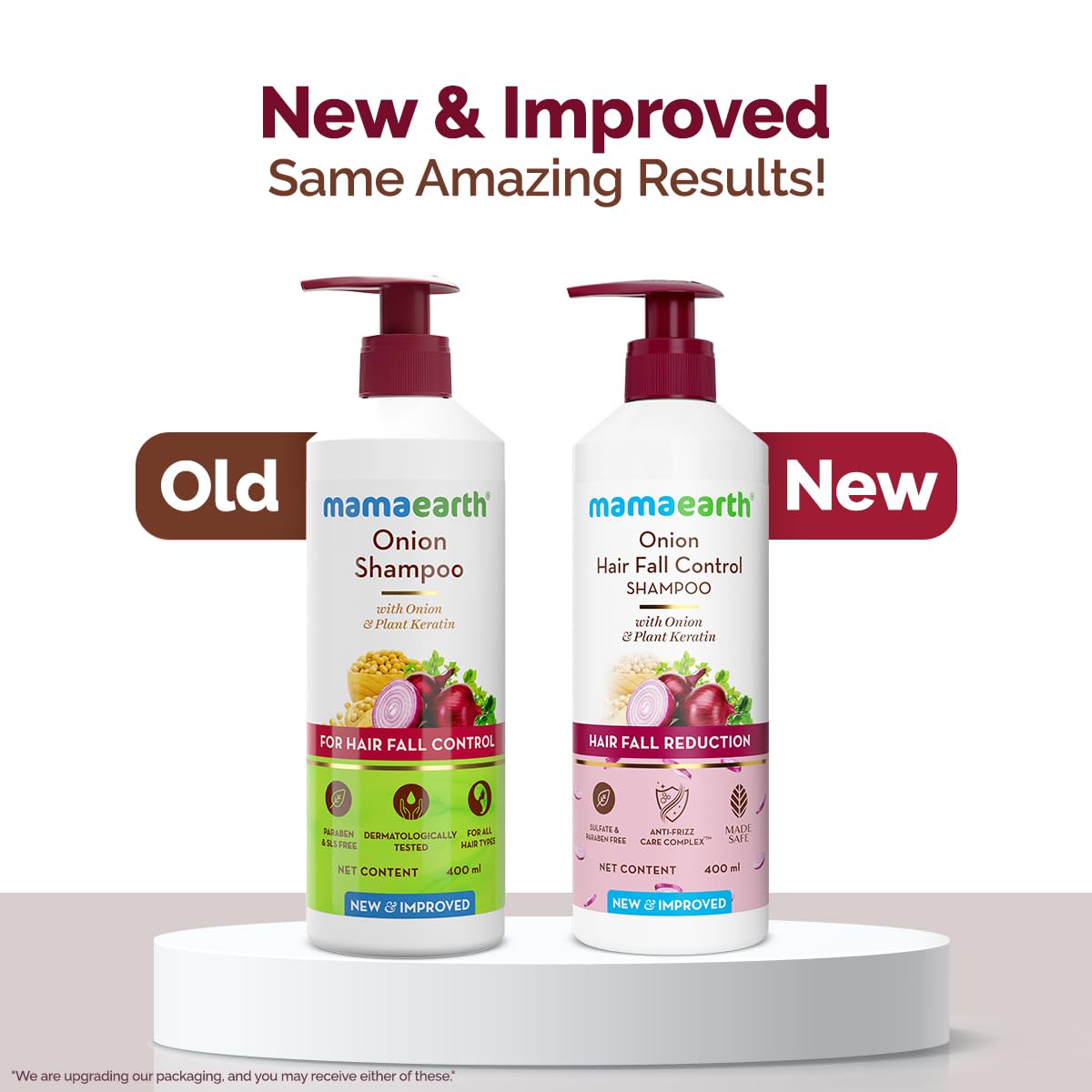 Mamaearth Onion Shampoo for Hair Growth and Hair Fall Control with Onion and Plant Keratin | Reduces Hair Fall | Strengthens & Smoothens Hair | For Men & Women | 400ml
