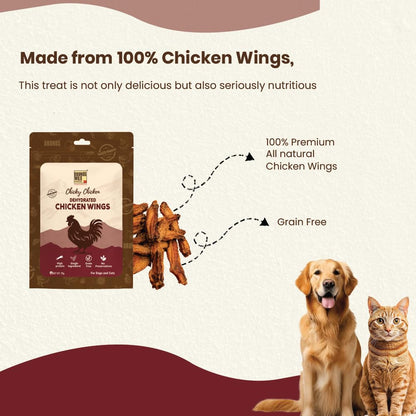 Brunos Dehydrated Chicken Wings For Dogs & Cats 70g (Pack Of 1) |Human Grade Single Ingredient Treat |High Protein Low Fat |Grain Free|No Corn Wheat Soy|No Artificial Colours, Flavours & Preservatives