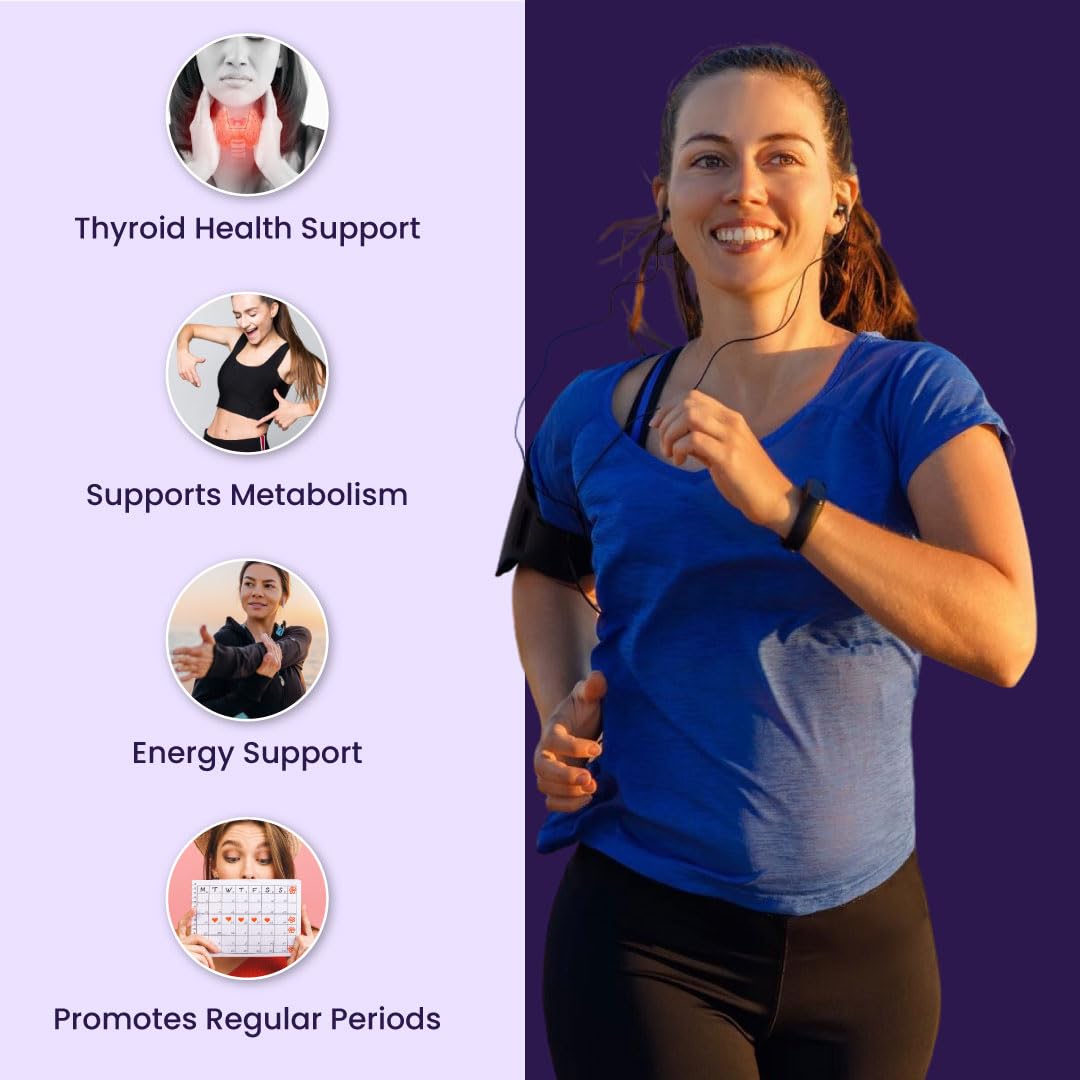 ZEROHARM Narie Thyroid Supplement | With Ashwagandha, Guggul & Kachnar for Women | Supports Energy, Metabolism, Mood, Thyroid Health (TSH, T3, T4 Levels) & Weight Management | 60 Nano Tablets