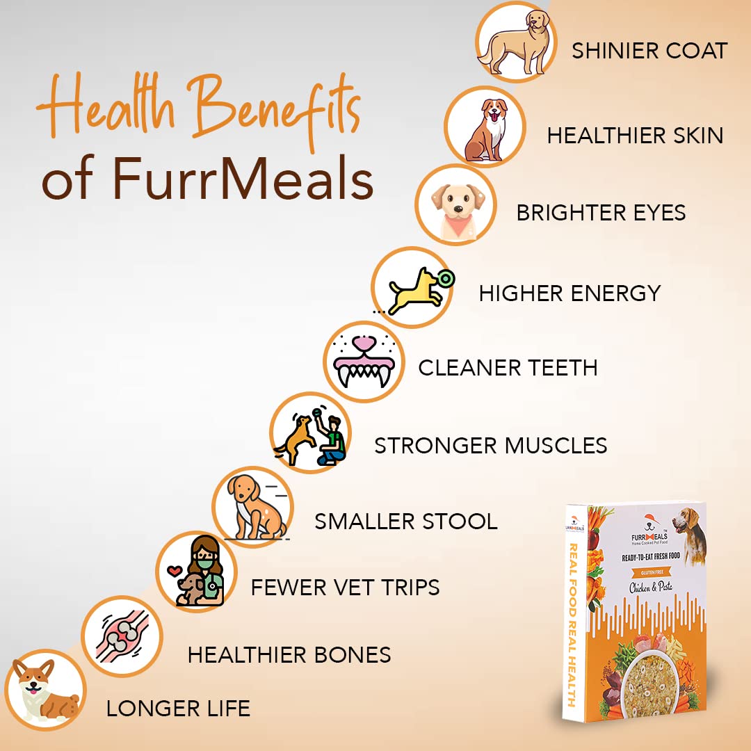 FurrMeals Wet Dog Food | Chicken and Pasta | Pack of 1 x 200g | All Breed | Gluten Free | Preservative Free | Ready-to-Eat Fresh Dog Food