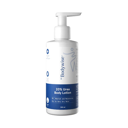 Bodywise 20% Urea Body Lotion bottle on a white background
