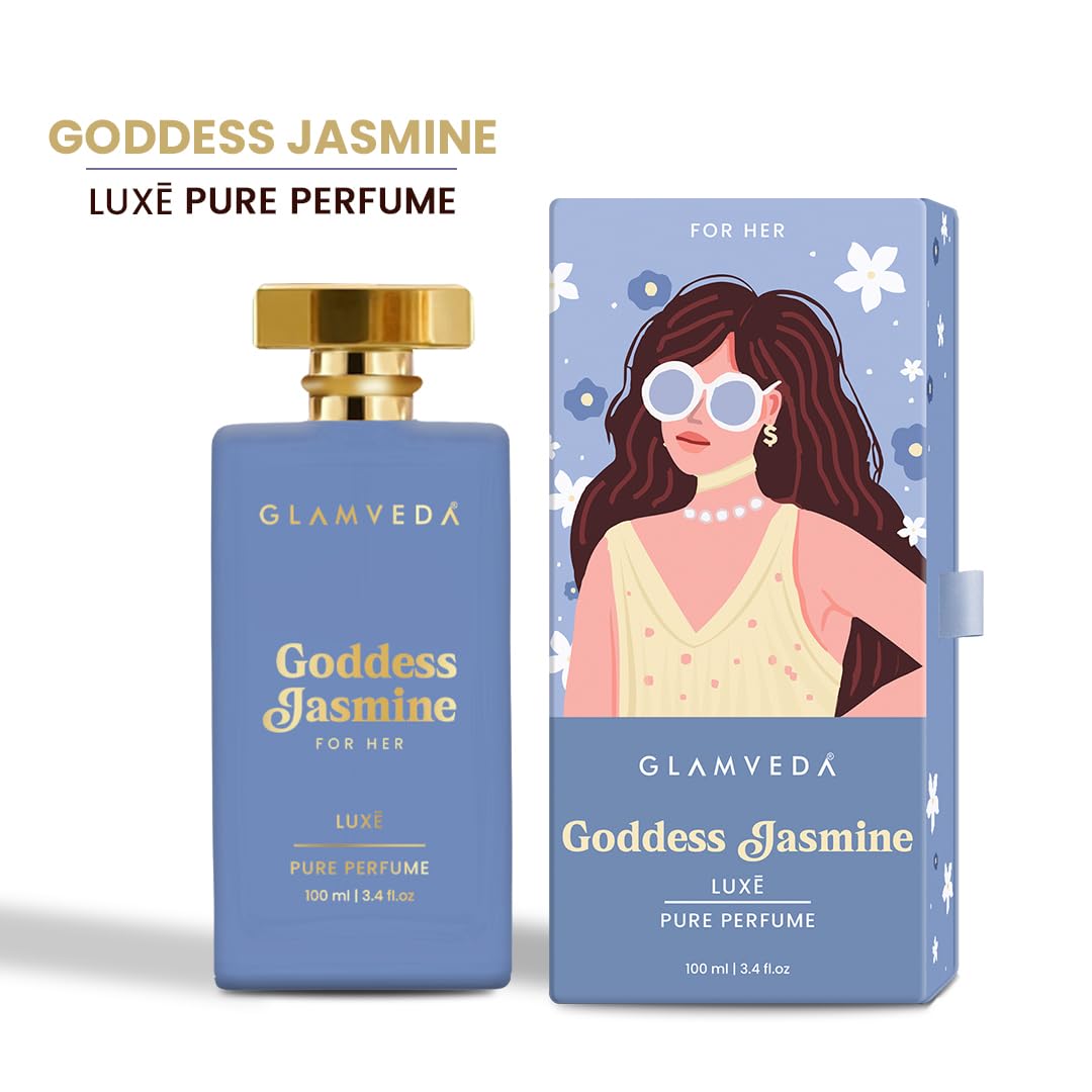 Glamveda Luxury Goddess Jasmine Long Lasting | Perfume for Woman 100ml | Gifts for Woman | with Pear, Jasmine, Lily of the valley, Rose | Floral, Woody & Fruity Premium Fragrance