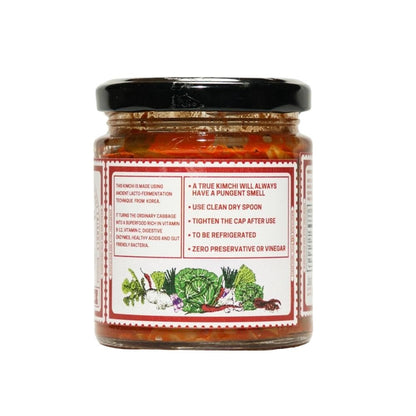 MAVI's Vegan Kimchi | Korean Cabbage Kimchi | Artisanal Probiotic Pickle | 100% Natural, Organic & Vegan | No Preservatives, No Artificial Flavour or Colour | Pack of 1 (200g)