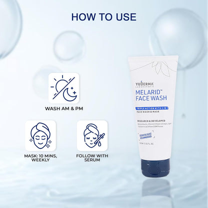 YUDERMA Melarid Triple Action Face Wash & Mask, 100 Gm