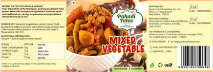 Pahadi Tales Mixed Vegetable Pickle 200g | Mix Veg Achar in Pure Mustard Oil | Sundried Homestyle Himalayan Achaar | Seasonal Sabziyon ka Achar | Traditional Recipe | Made in Jammu & Kashmir