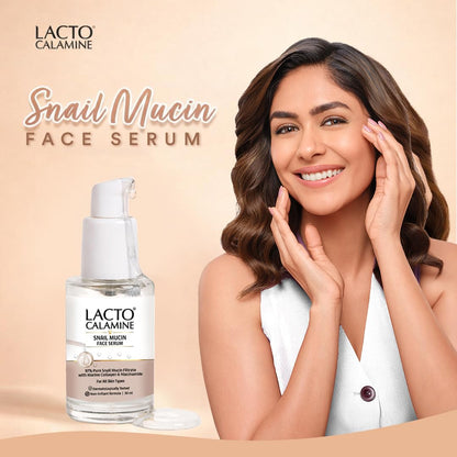 Lacto Calamine Snail Mucin Face Serum for Hydrating Skin | 30 ml | 97% Pure Snail Mucin Essence | Marine Collagen, Niacinamide Serum for Oily Skin | Dermatologically Tested | Korean Skincare