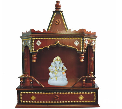 Ganesha Ganesh Ganpati Gajanan Statue Idol Murti Gift Item Decorative Showpiece Multicolor Polyresin Pack of 1 (B002)