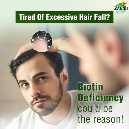 Zandu Plant Based Biotin Plus (200g)|10,000+mcg Biotin|Scientifically tested to Promote hair growth|Reduce Hairfall|100% Natural Sesbania|100% Ayurvedic | Gluten Free | No Harmful Chemicals, Powder