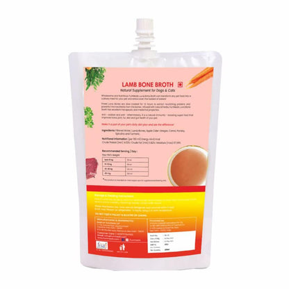 FurrMeals Lamb Bone Broth - Paya Soup | All Life Stages Ready to Serve I Gravy/Wet Dog Food | Treat for Dogs and Cats | 300ml x Pack of 1 | Joint Health Natural Supplement