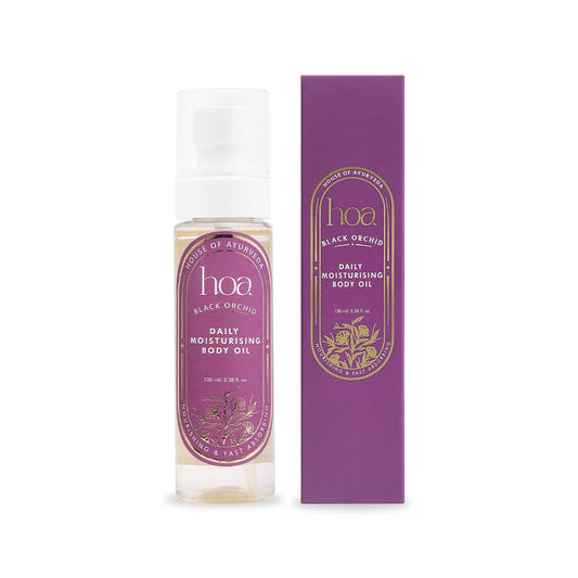Body Oil for Women - Daily Moisturising for Dry Skin | House of Ayurveda Black Orchid Lightweight Hydrating Formula | Fast-Absorbing, Non-Sticky | All Skin Types | Paraben-Free, Cruelty-Free | 100ml