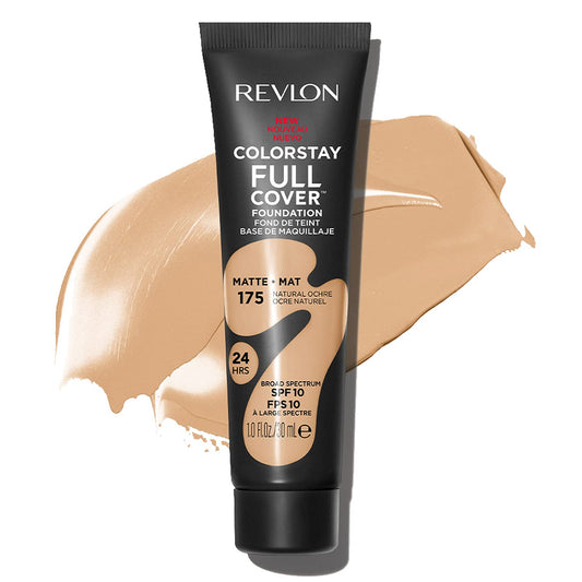 REVLON Colorstay Full Cover Foundation for woman, 24HRS Longwear + care, Vitamin E, Protects from Pollutions + Multimineral Powder, Sweat proof, Heat & Humidity Resistant, Natural Ochre (290)