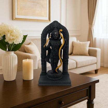 Divine 6-Inch Ram Lalla Idol - Handcrafted Poly Resin Statue for Home Decor and Worship | Ram Lalla 3D dol Statue Showpiece Murti