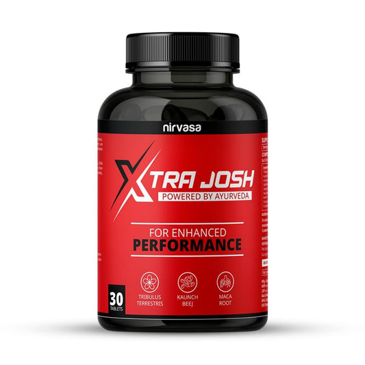 Nirvasa Xtra Josh Tablets for Men (30 Tabs) | Stamina, Energy & Performance Booster | Boosts Vitality, Strength & Endurance | Muscle Support, Enriched with Saponins