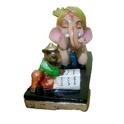 Ganesha Ganesh Ganpati Gajanan Statue Idol Murti Gift Item Decorative Showpiece Multicolor Polyresin Pack of 1 (B007)