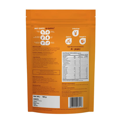 Good Monk Fruit Drink Mix (Natural Orange Powder), 50% Less Sugar with 8 Vitamins & Minerals (Vitamin B12, C, D, Iron & more) | Tasty, Healthy & Tangy Drink Mix for Hydration, Energy, Immunity, 10 Serves