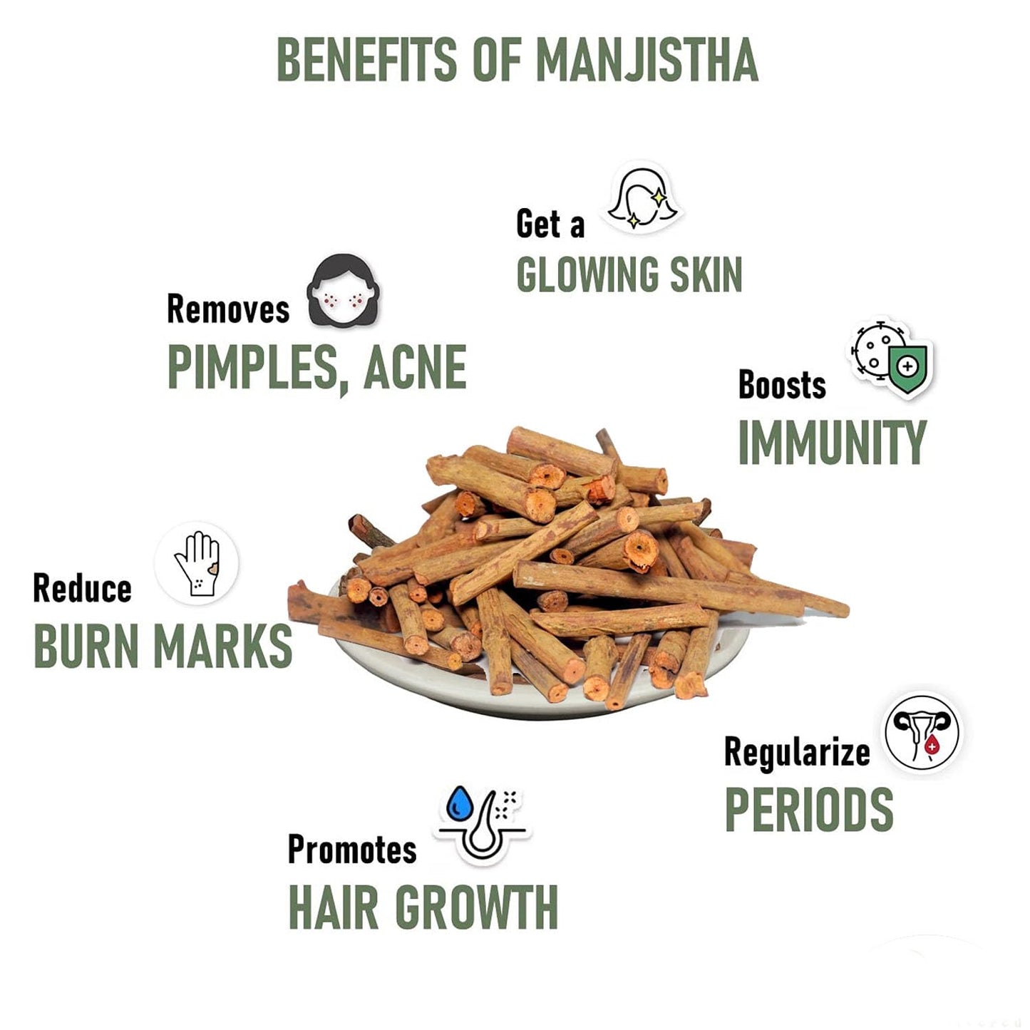 Namo Organics - Organic Manjistha Root Sticks - 100g | 100% Pure Ayurvedic Formula | Manjistha Stick Dried for Skin, Hair, Joint & Immune Support | Ultimate Skin & Health Remedy