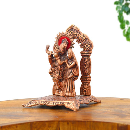 Copper Finish Radha Krishna Idol for Home/Gift | Spiritual Significance | Symbol of Love and Devotion | Bringing Positive Energy | Ideal Gift Option