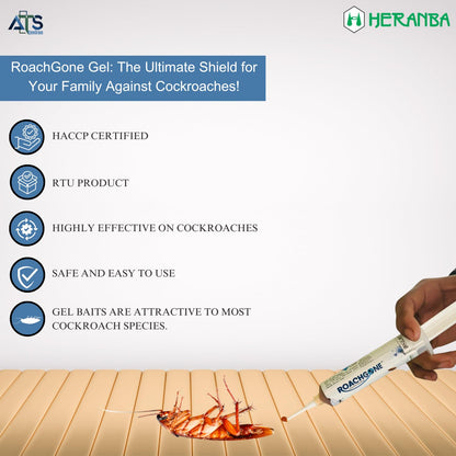 Heranba Roachgone Cockroach Killer – 35g | HACCP Certified Bait for Roach Control | Anti Roach Solution for Kitchen, Cabinets & Bathroom
