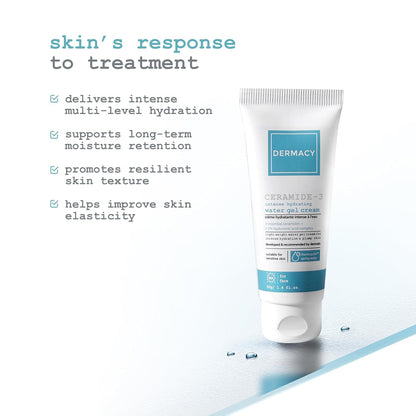Dermacy Ceramide - 3 Intense Hydrating Water Gel Face Cream | Lightweight Cream For Intense Hydration & Plump Skin | 3 - Essential Ceramides + 2.5% Hyaluronic Acid Complex + ThermoActiv Spring Water | Suitable For Sensitive Skin | 50ml