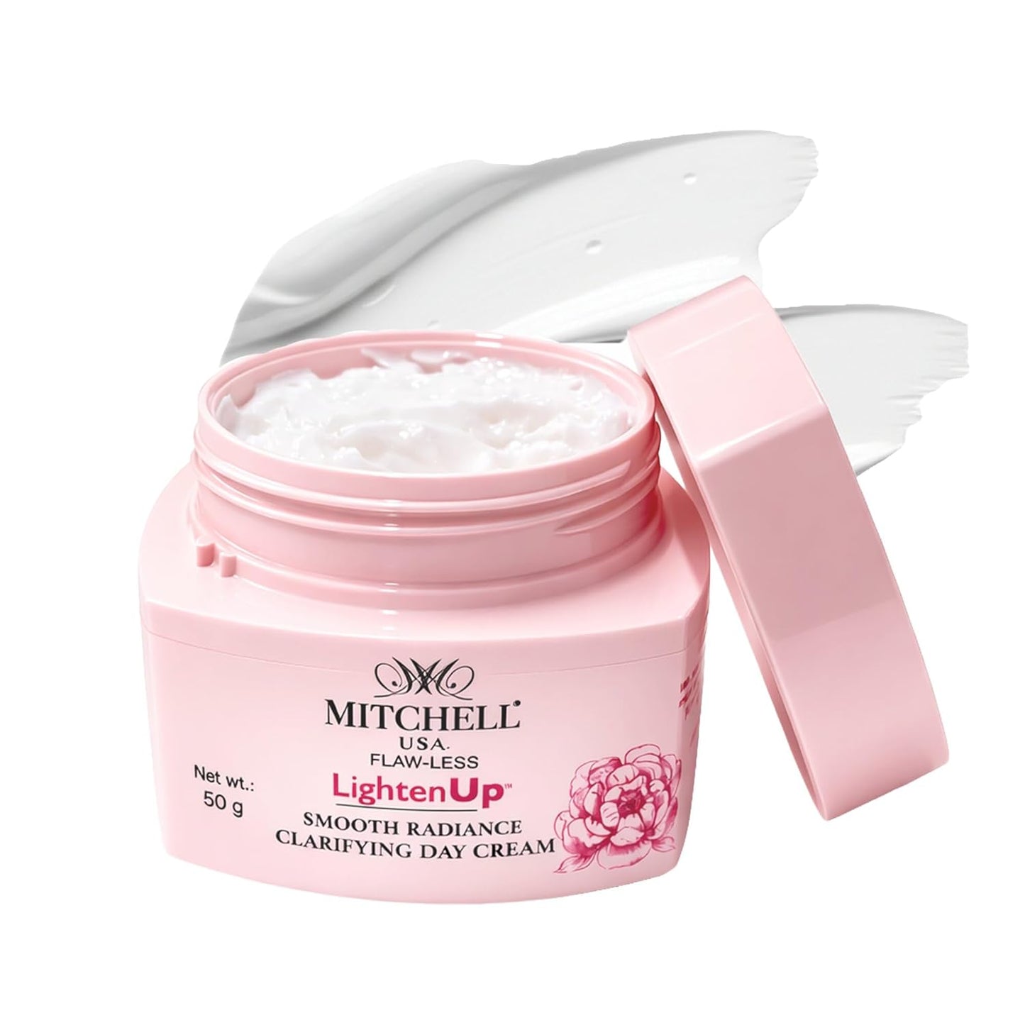 Mitchell USA Flawless Lighten Up Radiance Day Cream 50g | Moisturizer Cream | Peony, Alpha Arbutin, Niacinamide & Shea Butter | UVA/UVB Protection | Brightening Face Cream for Men & Women Daily Use