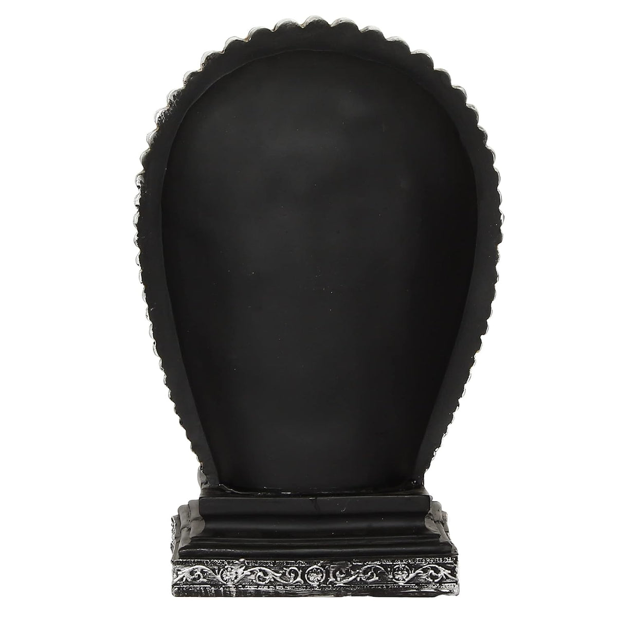 Silver Black Resin Lord Buddha Head Statue with Back Cover | Buddha Idol for Home Decor Living Room Office | Buddha Statue Gift for Diwali Housewarming Buddha Purnima Birthday