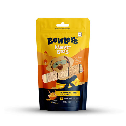 Bowlers Dog Treats Peanut Butter Meat Sticks| 70g | Good for Dental Hygiene | High on Protien| Low in Fat | Grain Free | Handmade Treats