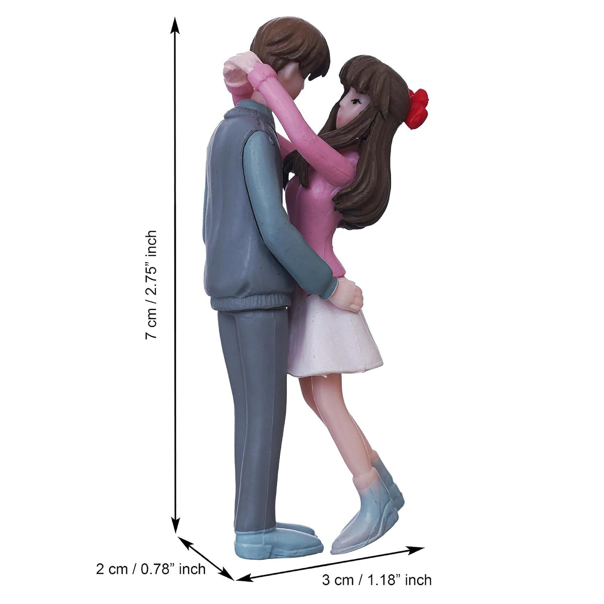 eCraftIndia Valentine Gift for Girlfriend Boyfriend Romantic Hugging Couple Statue Decorative Showpiece (Resin) Valentines Gift for Husband Wife Her Him Valentine Day Decoration Items