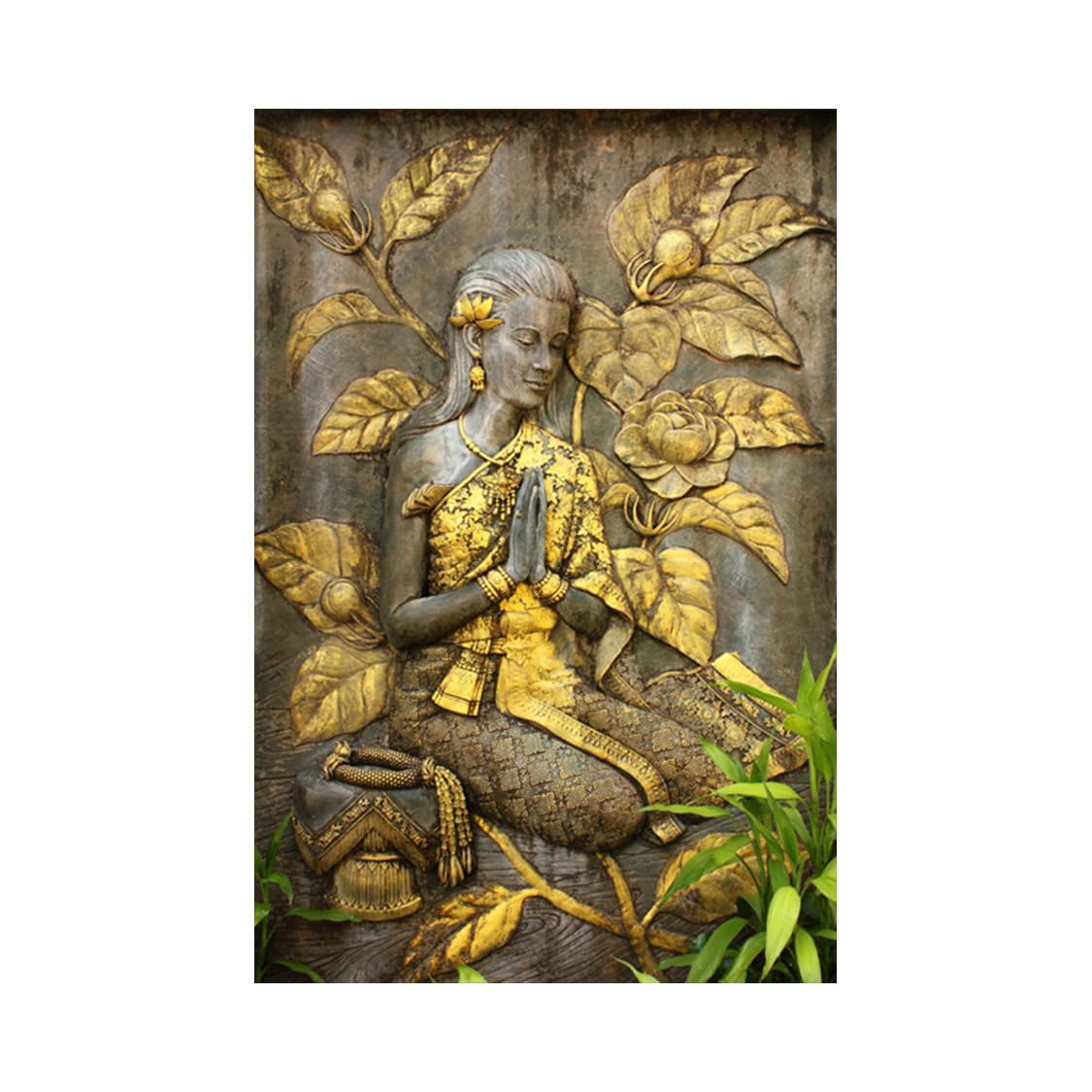 Welcome Lady Paintings for Living room, Welcome Lady Poster Big Size with Sparkle Coated Lamination - 5322 (Self Adhesive) 18x24 Inch