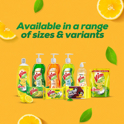 Vim Dishwash Liquid Gel Lemon|| With Lemon Fragrance|| Leaves No Residue|| Grease Cleaner For All Utensils|| 750 ml Bottle