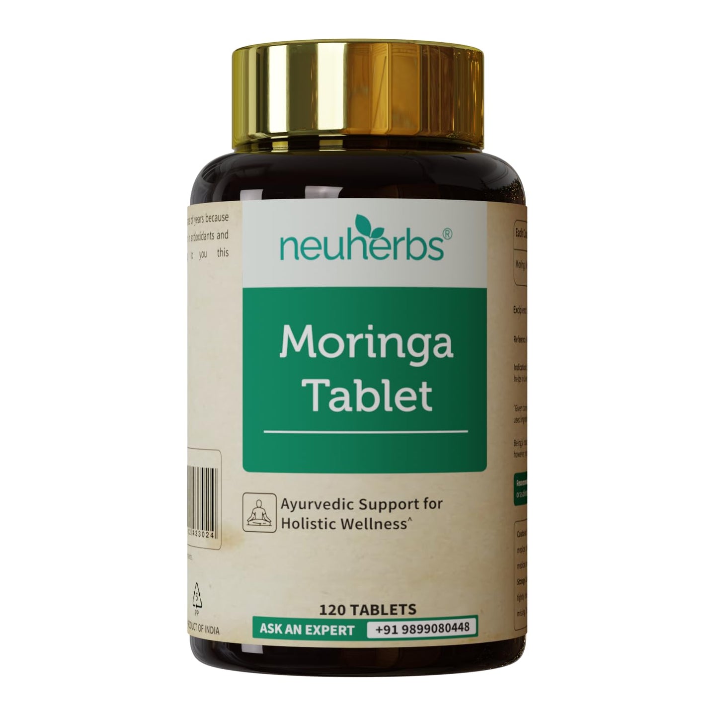 Neuherbs Moringa Tablets 1000mg | Drumstick Leaves Powder Tablets For Energy, Immunity, Digestion & Heart Health With No Artificial Preservatives | 120 Tablets