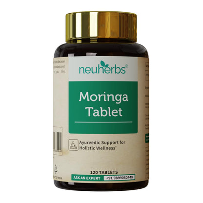 Neuherbs Moringa Tablets 1000mg | Drumstick Leaves Powder Tablets For Energy, Immunity, Digestion & Heart Health With No Artificial Preservatives | 120 Tablets