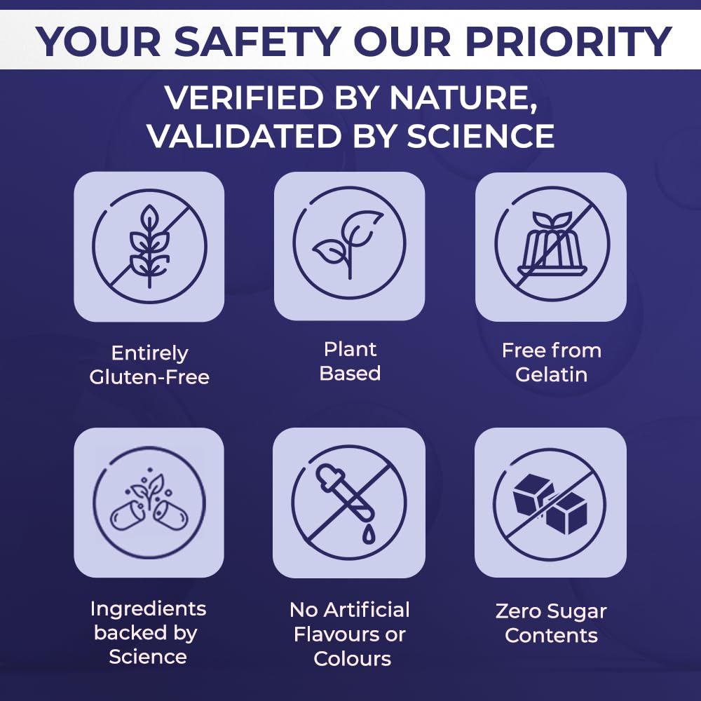 Certification icons for safety and verification on a blue background
