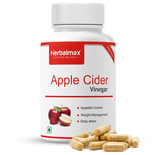 Herbal Max Organics Apple Cider Vinegar – 30 Veg Capsules (800mg) | With The Mother | Natural Detox, Digestion, Weight Management & Gut Health Support